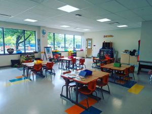 Interior shot of new charter school that was converted from a call center