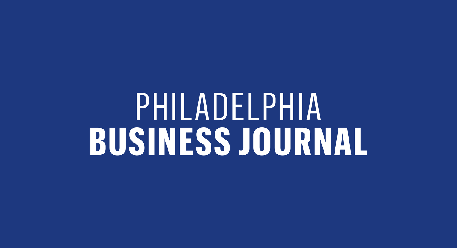 Philadelphia Business Journal logo in white text on a dark blue background